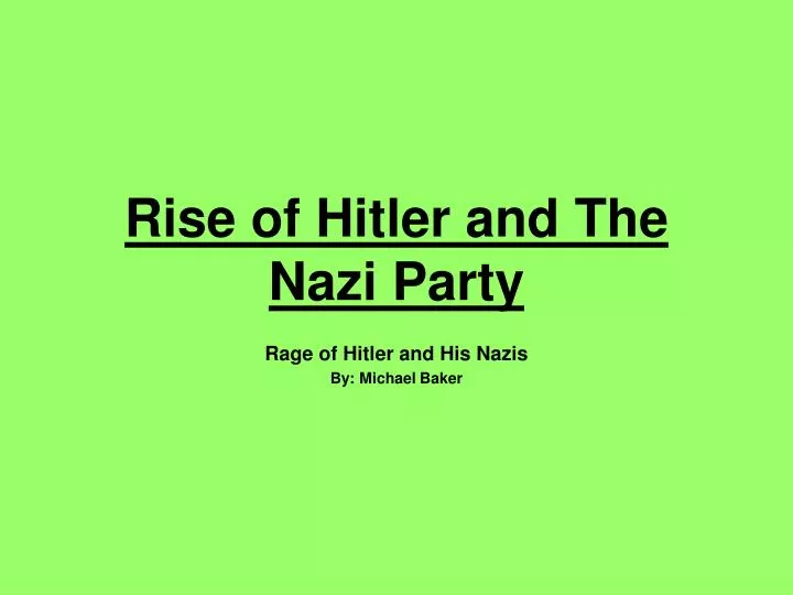 rise of hitler and the nazi party
