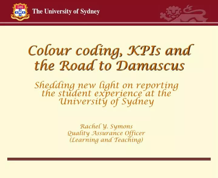 colour coding kpis and the road to damascus