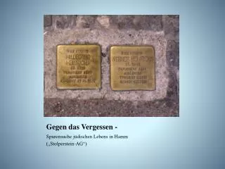 gegen das vergessen