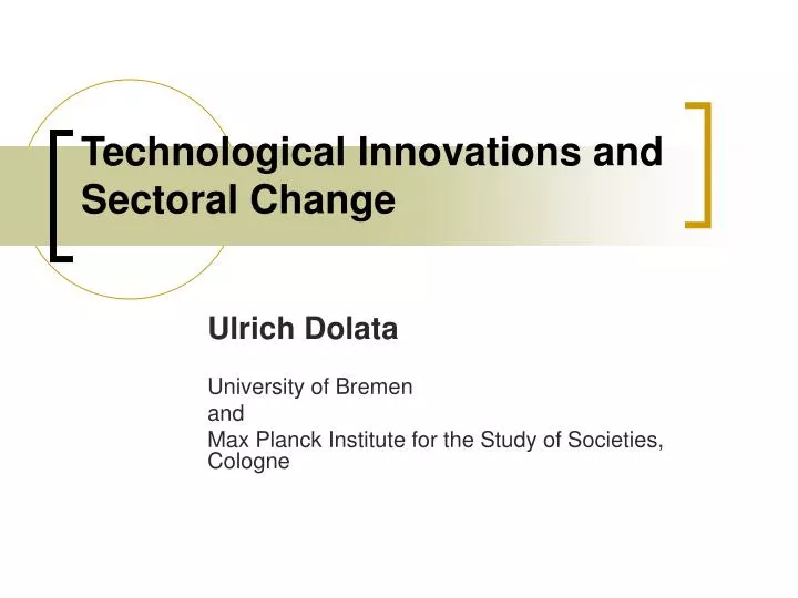 technological innovations and sectoral change