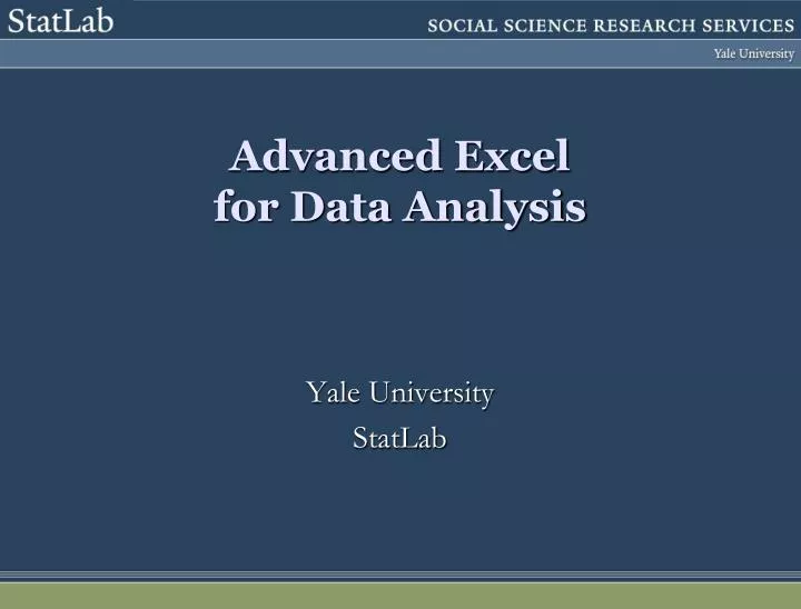 advanced excel for data analysis