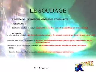 le soudage