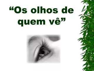 os olhos de quem v