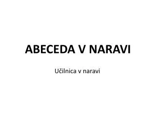 abeceda v naravi