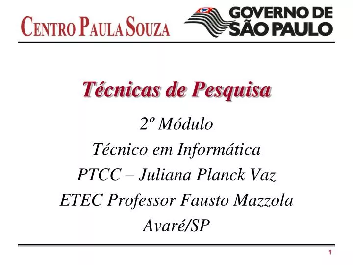 t cnicas de pesquisa