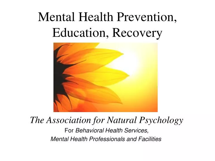 mental health prevention education recovery