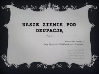 nasze ziemie pod okupacj