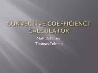Convective coefficienct calculator
