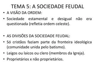 tema 5 a sociedade feudal