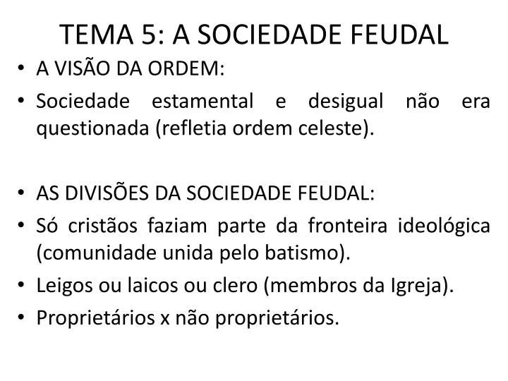tema 5 a sociedade feudal