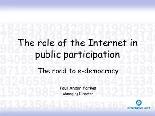 The role of the Internet in public participation