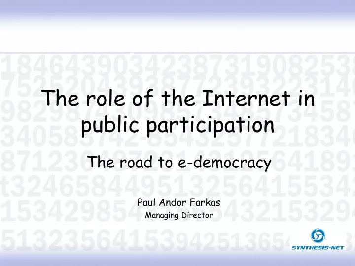 the role of the internet in public participation