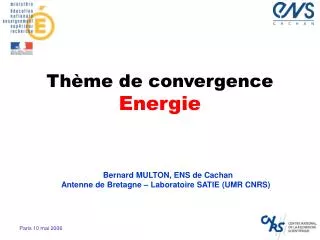 th me de convergence energie