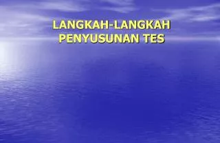 langkah langkah penyusunan tes