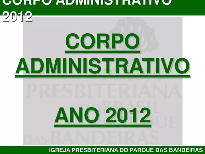 corpo administrativo ano 2012