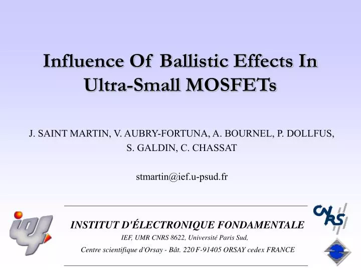 influence of ballistic effects in ultra small mosfets