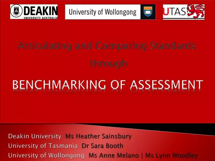 benchmarking of assessment