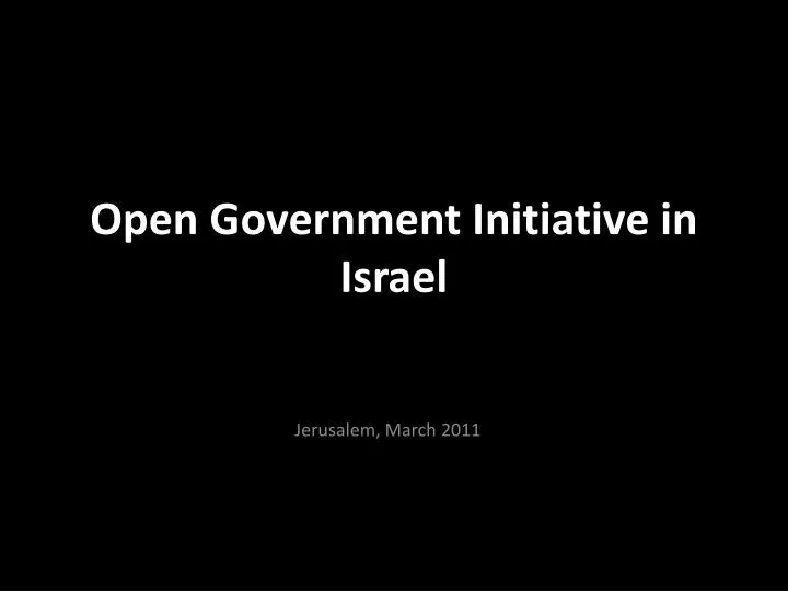 open government initiative in israel
