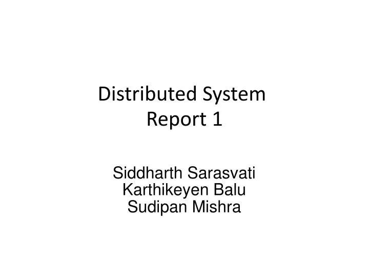 distributed system report 1