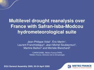 Multilevel drought reanalysis over France with Safran-Isba-Modcou hydrometeorological suite