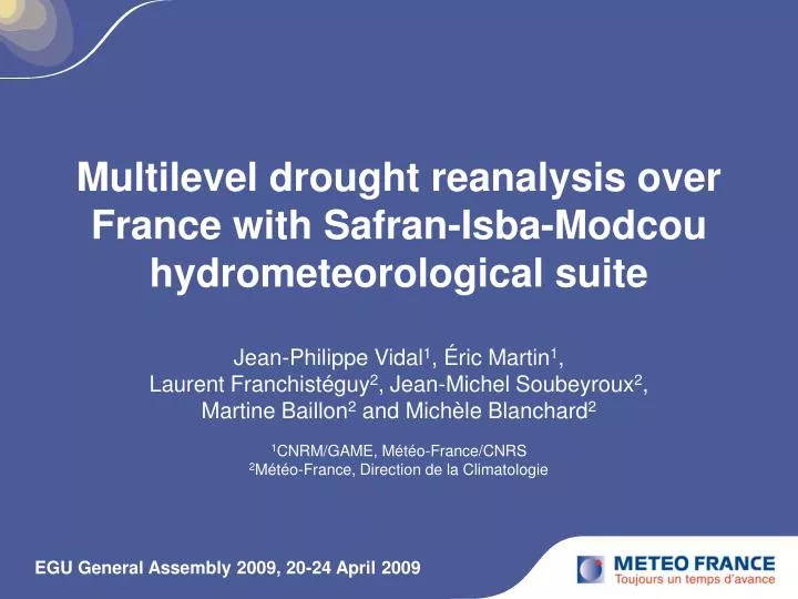 multilevel drought reanalysis over france with safran isba modcou hydrometeorological suite