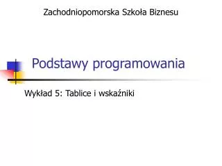 podstawy programowania