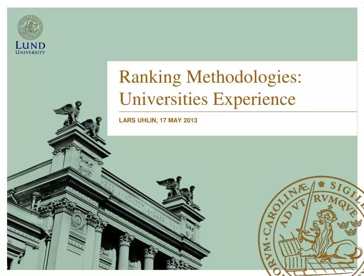 ranking methodologies universities experience