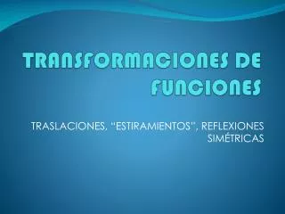 transformaciones de funciones