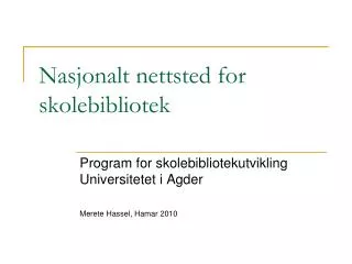 nasjonalt nettsted for skolebibliotek