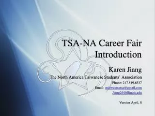 TSA-NA Career Fair Introduction