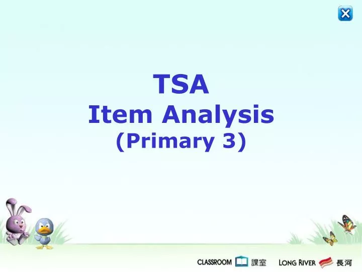 tsa item analysis primary 3