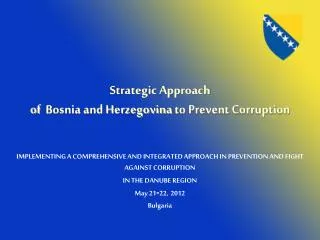 Strategic Approach of Bosnia and Herzegovina to Prevent Corruption