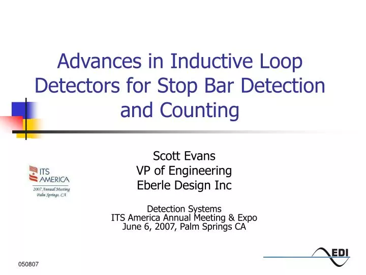 advances in inductive loop detectors for stop bar detection and counting