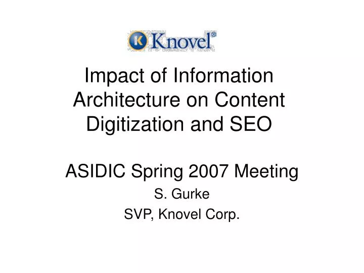 impact of information architecture on content digitization and seo