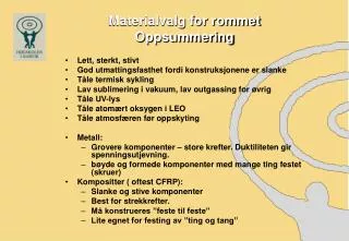 materialvalg for rommet oppsummering