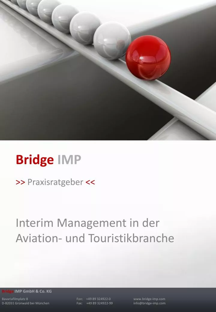 bridge imp praxisratgeber interim management in der aviation und touristikbranche