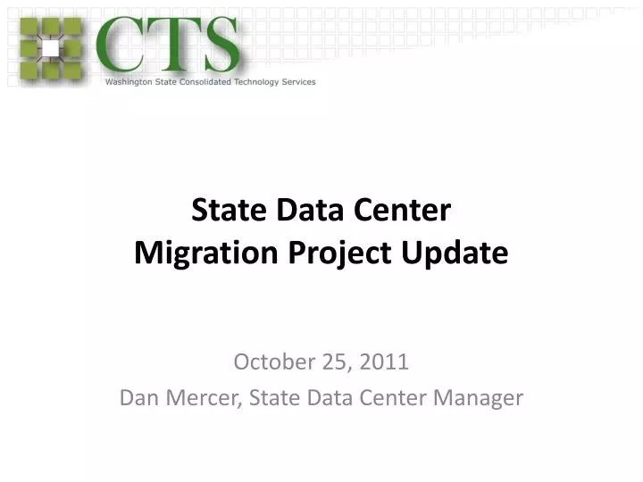 state data center migration project update