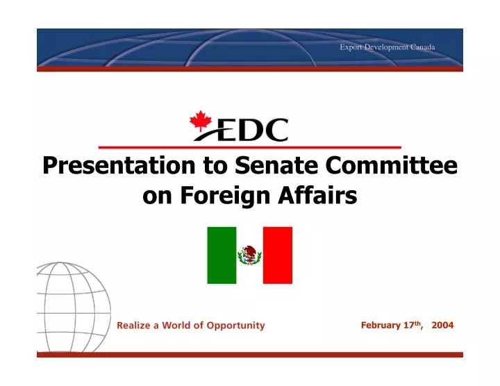 presentation to senate committee on foreign affairs