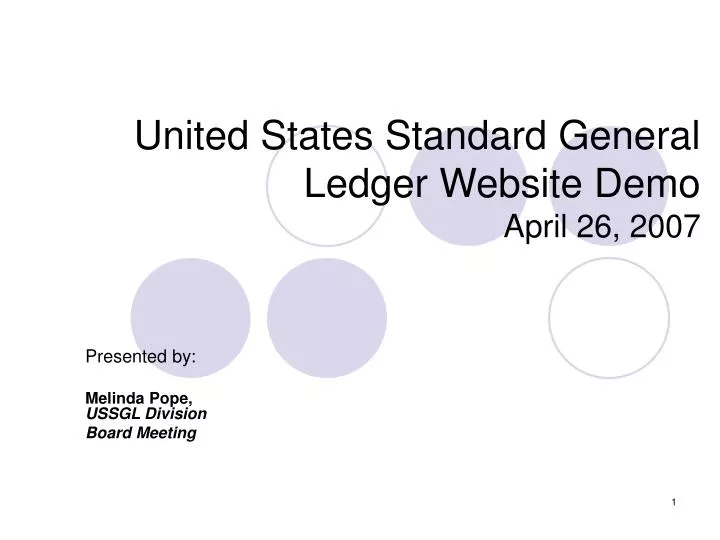 united states standard general ledger website demo april 26 2007
