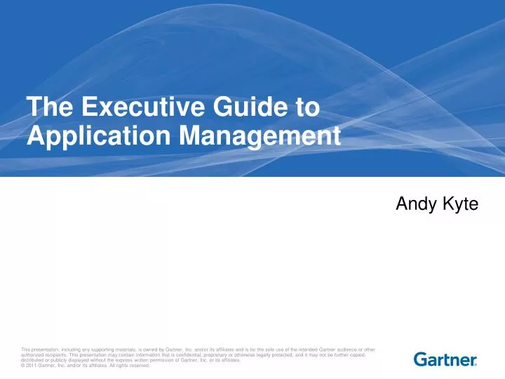 the executive guide to application management