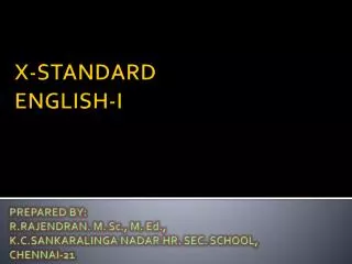 X-STANDARD ENGLISH-I