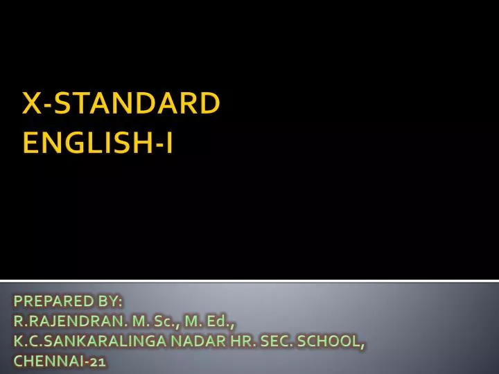 x standard english i
