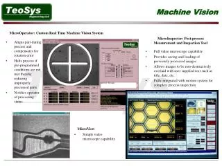 MicroOperator: Custom Real Time Machine Vision System