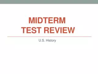 Midterm Test Review