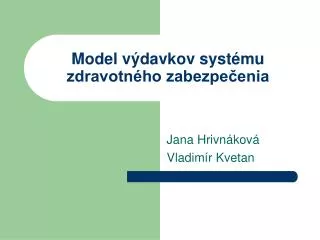 model v davkov syst mu zdravotn ho zabezpe enia