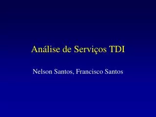 an lise de servi os tdi