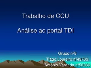 trabalho de ccu an lise ao portal tdi