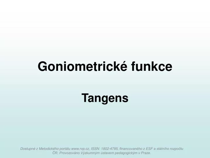 goniometrick funkce