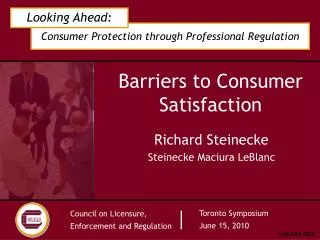 Barriers to Consumer Satisfaction