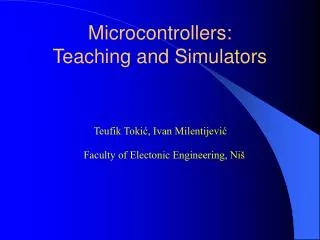 Microcontrollers: Teaching and Simulators